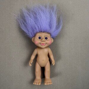 Vintage 1992 Applause Troll Doll 5" Purple Hair & Eyes